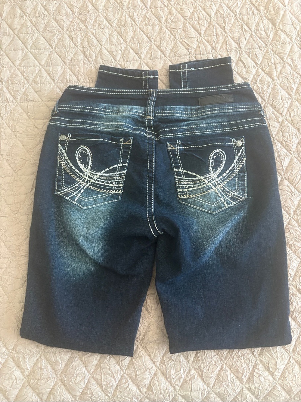 Wallflower Dark Blue Skinny Jeans with White Stitching